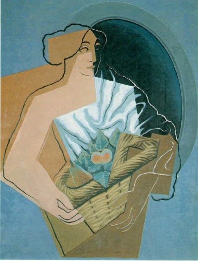 Una mujer con una cesta.