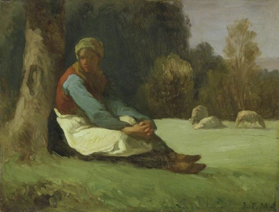 Vaquera sentada.