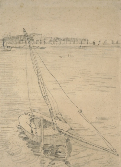 Velero en el Sena en Asniere.