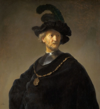 Viejo hombre con cadena de oro