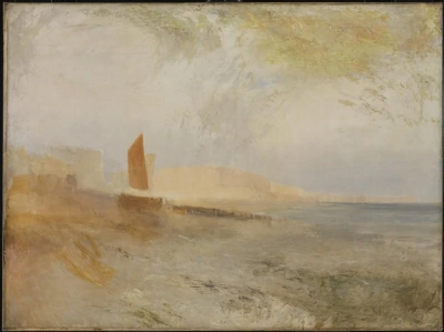 Vista de Brighton desde el oeste con el muelle de la cadena en la distancia