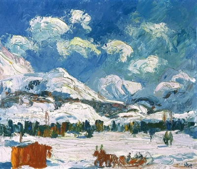 Winter Landscape with Sled