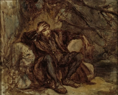 Zygmunt agosto en el jardín de Vilna. Bosquejo